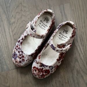 Manuela de Juan Toddler Floral Mary Janes Size 24 (Fits 23) Dress Flats